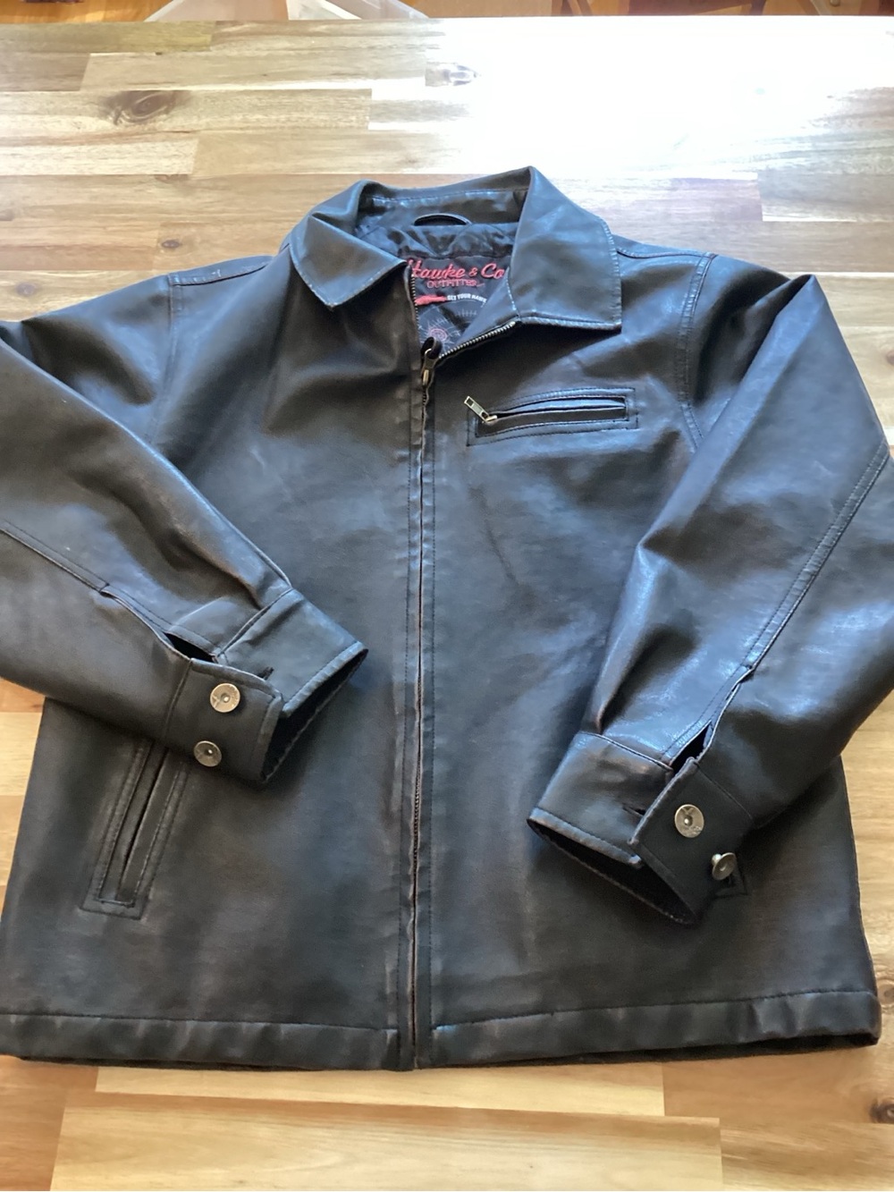 Hawke & Co Women’s Dark Brown Leather Zip Jacket